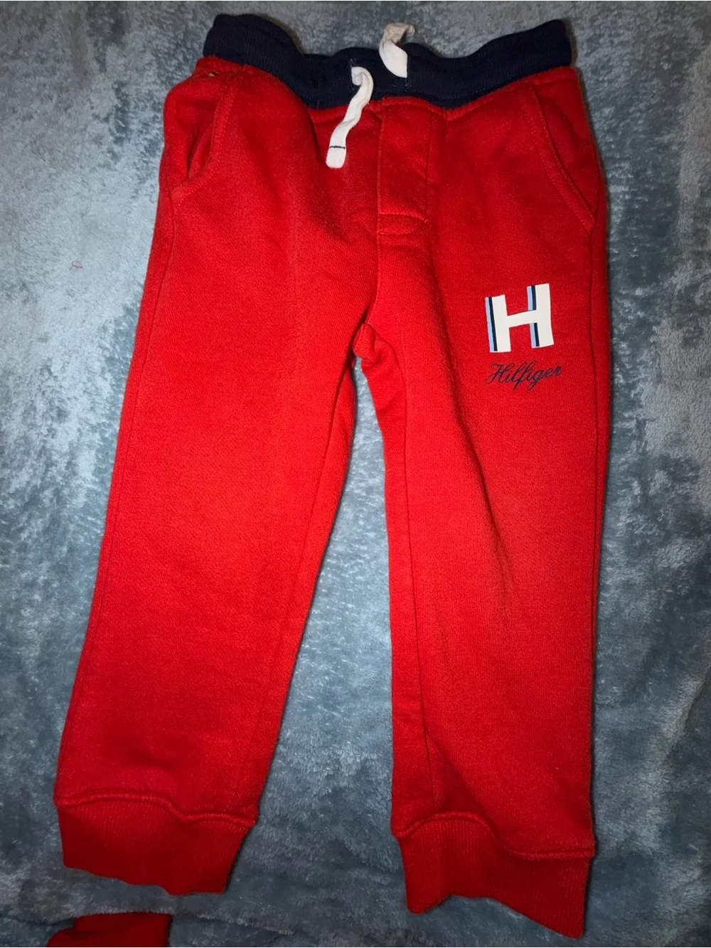 Tommy Hilfiger Red Hoodie & Joggers with Navy Pocket